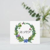 Invitation Carte Postale Élégant écossais Thistle Mariage choix de repas RS (Debout devant)