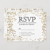 Invitation Carte Postale Elégant et simple Faux Gold Confetti (Devant / Derrière)