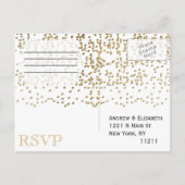 Invitation Carte Postale Elégant et simple Faux Gold Confetti (Dos)