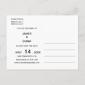 Invitation Carte Postale Élégant et Simple Mariage Moderne Enregistrer la D (Dos)