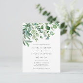 Invitation Carte Postale Elégant Eucalyptus fiançailles (Debout devant)