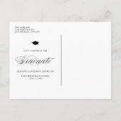 Invitation Carte Postale Elégant Faux Gold Foil Confetti Blue Graduation (Dos)