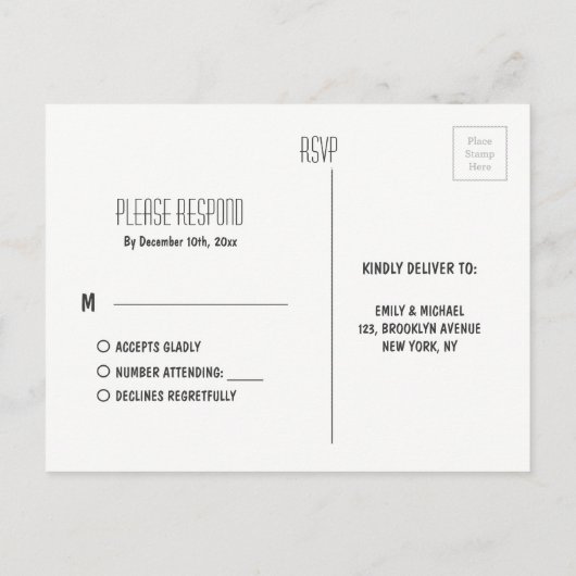 Invitation Carte Postale Elégant feu couleur paon bokeh mariage RSVP (Dos)