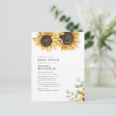 Invitation Carte Postale Élégant feuillage d'eucalyptus Shower de mariage t (Debout devant)