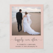 Invitation Carte Postale Elégant Heureusement Jamais Après Photo Mariage Ré (Devant)