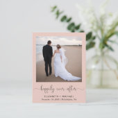 Invitation Carte Postale Elégant Heureusement Jamais Après Photo Mariage Ré (Debout devant)