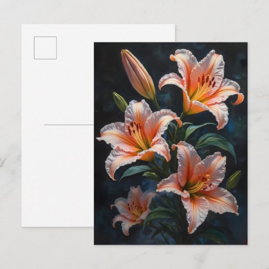Invitation Carte Postale Elegant Lily Flower Art – Premium Prints & Unique  (Devant / Derrière)