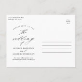 Invitation Carte Postale Élégant Mariage de photos de script (Dos)