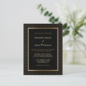 Invitation Carte Postale Élégant Mariage de point Polka Black & Gold Foil (Debout devant)