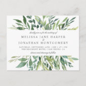 Invitation Carte Postale Élégant Mariage de verdure printanière (Devant)