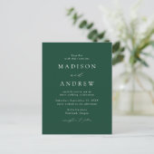 Invitation Carte Postale Élégant Mariage Moderne avec Code QR Vert (Debout devant)