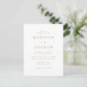Invitation Carte Postale Élégant Moderne Code QR Mariage Or (Debout devant)
