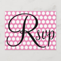 Élégant Noir RSVP Rose et Blanc à pois