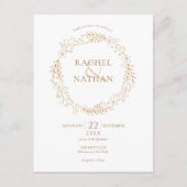 Invitation Carte Postale Elégant or moderne Laurel Garland Mariage (Devant)
