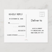 Invitation Carte Postale Élégant plat moderne botanique RSVP vert (Dos)