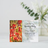 Invitation Carte Postale Élégant Red Baubles et Bells Fête de Vacances (Debout devant)