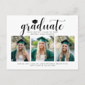 Invitation Carte Postale Élégant Script Calligraphie Graduation 3 Photo (Devant)