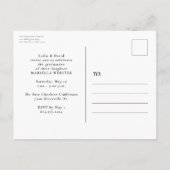 Invitation Carte Postale Élégant script diplômé graduation verticale (Dos)