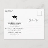 Invitation Carte Postale Élégant Script Diplômé Photo Collage Graduation (Dos)