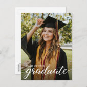 Invitation Carte Postale Élégant Script Gradué moderne Photo personnalisée (Devant / Derrière)