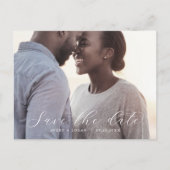 Invitation Carte Postale Élégant Script Horizontal Dark Photo Enregistrer l (Devant)