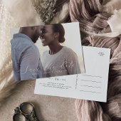 Invitation Carte Postale Élégant Script Horizontal Dark Photo Enregistrer l