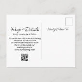 Invitation Carte Postale élégant superposition code qr rsvp mariage (Dos)