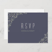 Invitation Carte Postale Elégant tableau floral bois mariage rustique RSVP (Devant / Derrière)