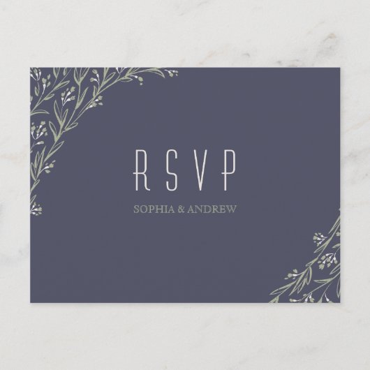 Invitation Carte Postale Elégant tableau floral bois mariage rustique RSVP (Devant)