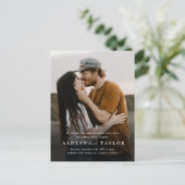 Invitation Carte Postale Élégant Type Mariage photo Monogram (Debout devant)