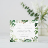 Invitation Carte Postale Élégante aquarelle d'été Mariage de feuillage trop (Debout devant)
