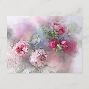 Invitation Carte Postale Elégante aquarelle personnalisée Art Rose moderne