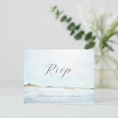 Invitation Carte Postale Elégante aquarelle simple Plage Mariage Repas RSVP (Debout devant)