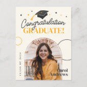 Invitation Carte Postale Élégante classe de diplômés de 2024 Keepsaké Gradu (Devant)