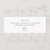 Invitation Carte Postale Élégante dentelle rustique vous serez mon homme d' (Dos)