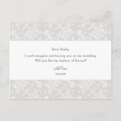 Invitation Carte Postale Élégante dentelle rustique vous serez mon maître d (Dos)