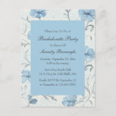 Invitation Carte Postale Elégante Floral Blue Country Garden Bachelorette (Devant)
