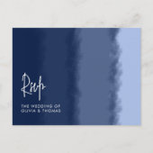 Invitation Carte Postale Élégante Réponse de Repas de Mariage aux Vagues de (Devant)