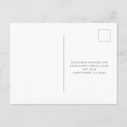 Invitation Carte Postale Élégante Typographie de script Mariage RSVP (Dos)