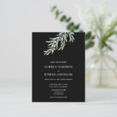 Invitation Carte Postale Élégante verdure Mariage d'olive (Debout devant)