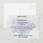 Invitation Carte Postale Éléphant de dessin animé mignon (Devant / Derrière)