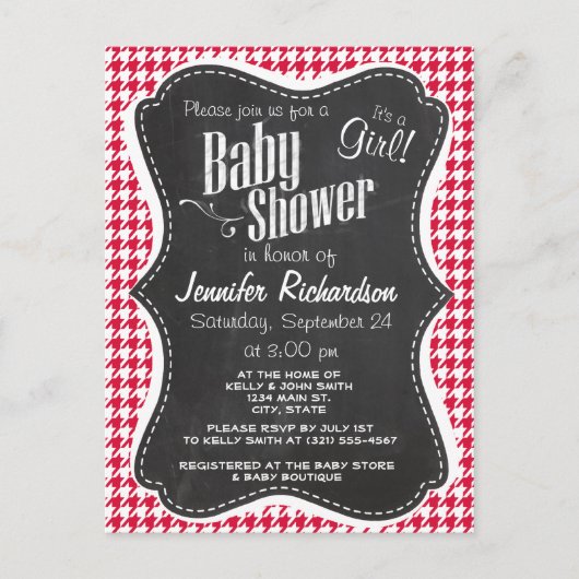 Invitation Carte Postale Embrayage de Crimson; tableau de bord rétro (Devant)