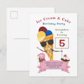 Invitation Carte Postale Enfants Anniversaire Fun Cute (Devant / Derrière)