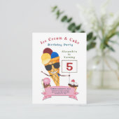 Invitation Carte Postale Enfants Anniversaire Fun Cute (Debout devant)