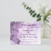 Invitation Carte Postale Engagement délicat de l'orchidée violette pâle (Debout devant)