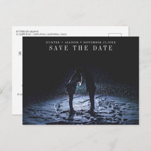 Invitation Carte Postale Enregistrer la date (Devant / Derrière)