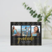 Invitation Carte Postale Enregistrer la date de graduation photo moderne ch (Debout devant)