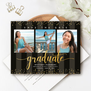 Invitation Carte Postale Enregistrer la date de graduation photo moderne ch