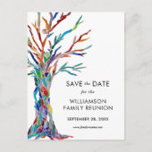 Invitation Carte Postale Enregistrer la réunion de famille de l'arbre de fa (Devant)