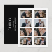 Invitation Carte Postale Enregistrer le Signet Date Photo Strip (Devant / Derrière)